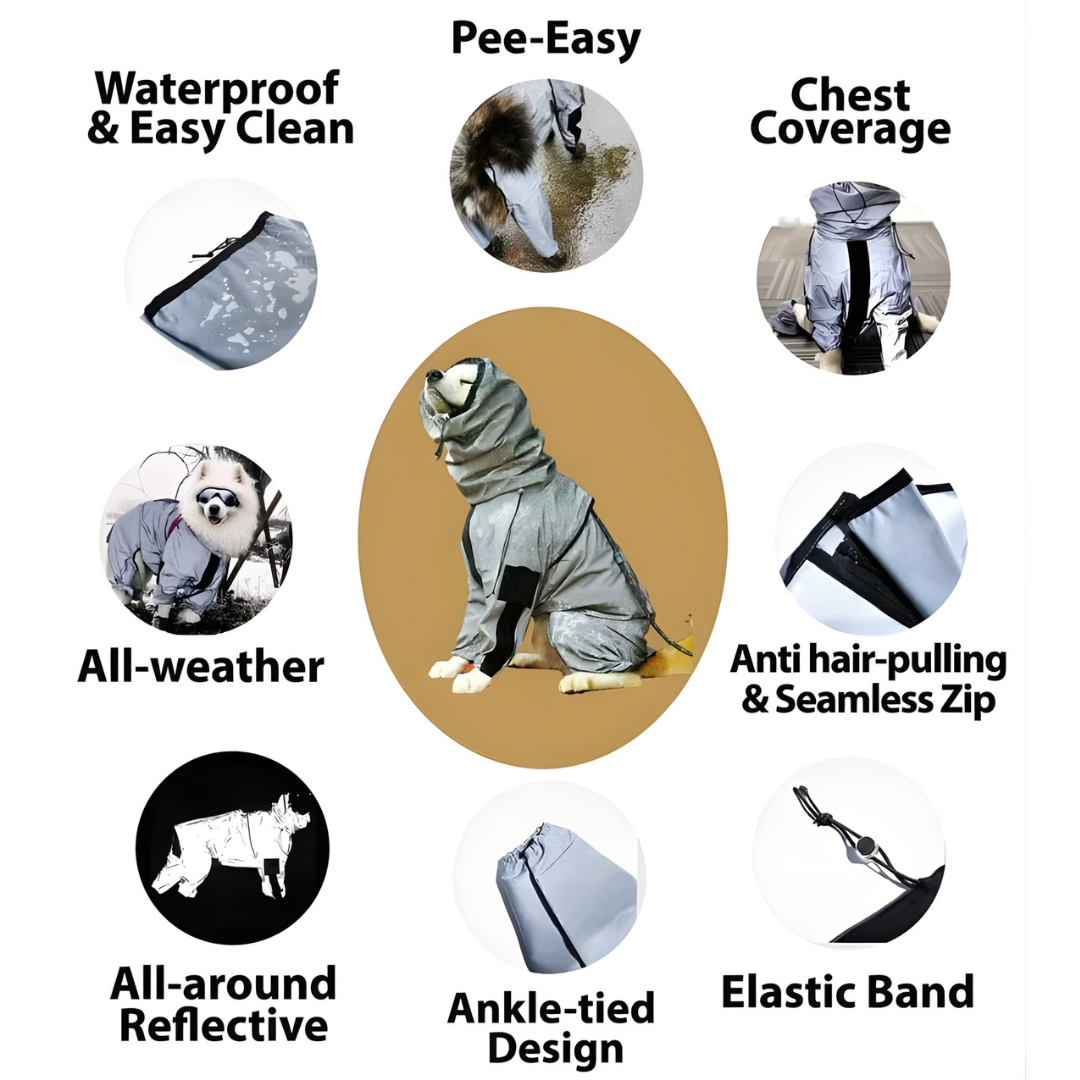 RadiantTrail™ All-Season Reflective Waterproof Dog Coat .
