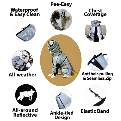 RadiantTrail™ All-Season Reflective Waterproof Dog Coat .