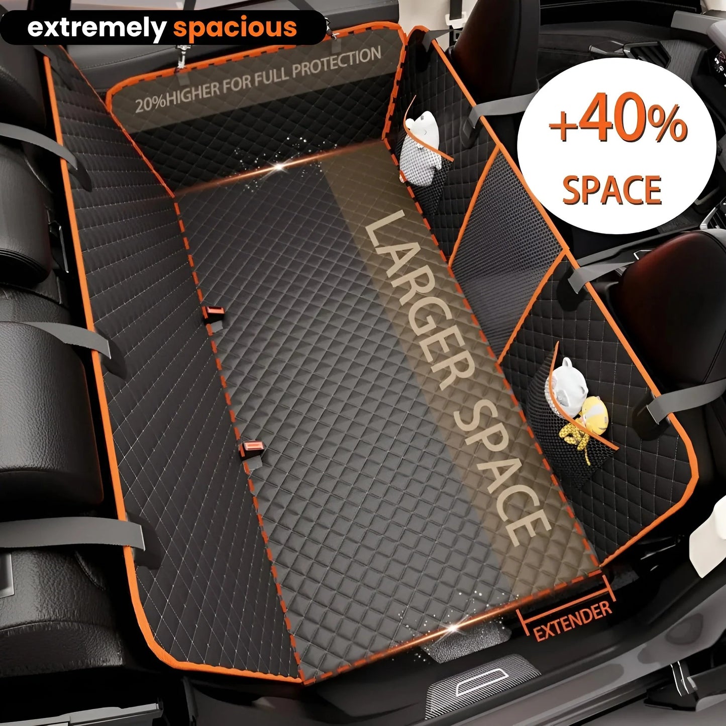 PawRadiant Pro™ - Hard Bottom Dog Car Seat Protector + (Free Grand Dog Bed )